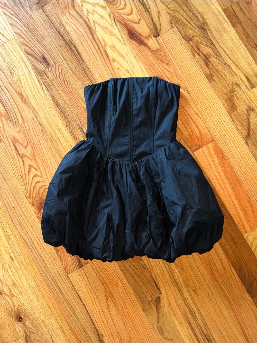 Lena Black Strapless Bubble Mini Dress